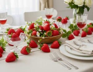 Künstliche Erdbeeren Deko