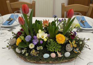 Frühlingsgesteck für den Tisch