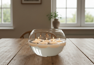 Glasschale für Schwimmkerzen