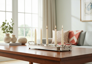 Kerzentablett Silber