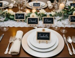 Schiefertafeln als Tischkarten 