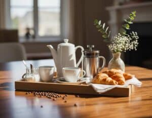 Ein Serviertablett für Kaffee