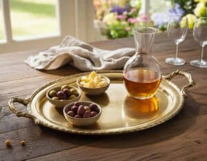 Ein Serviertablett aus Messing