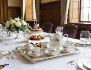 Ein Serviertablett in Silber Ein Serviertablett in Silber