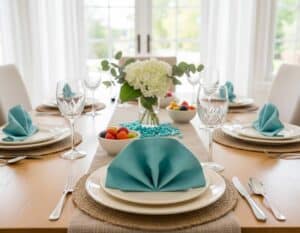 Servietten in Türkis