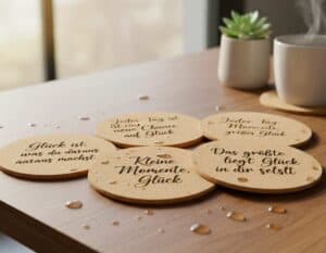 Untersetzter mit Sprüchen