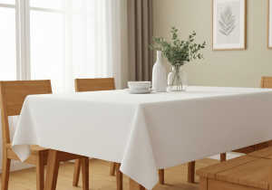 Weiße Tischläufer