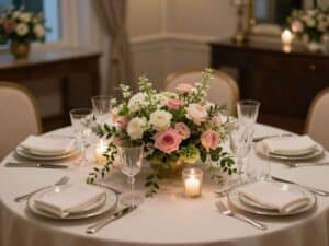 Tischdeko für runden Tisch