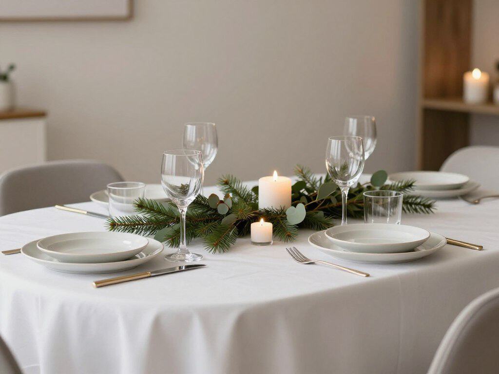 Weihnachtliche Tischgestaltung im minimalistischen Stil