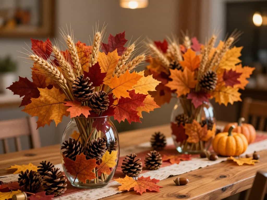 Große Gläser herbstlich dekorieren