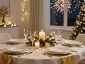 Tisch zu Silvester dekorieren