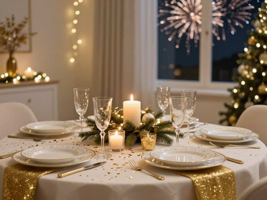 Tisch zu Silvester dekorieren