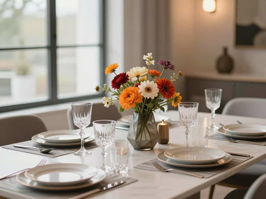 moderne Tischdeko Anordnung